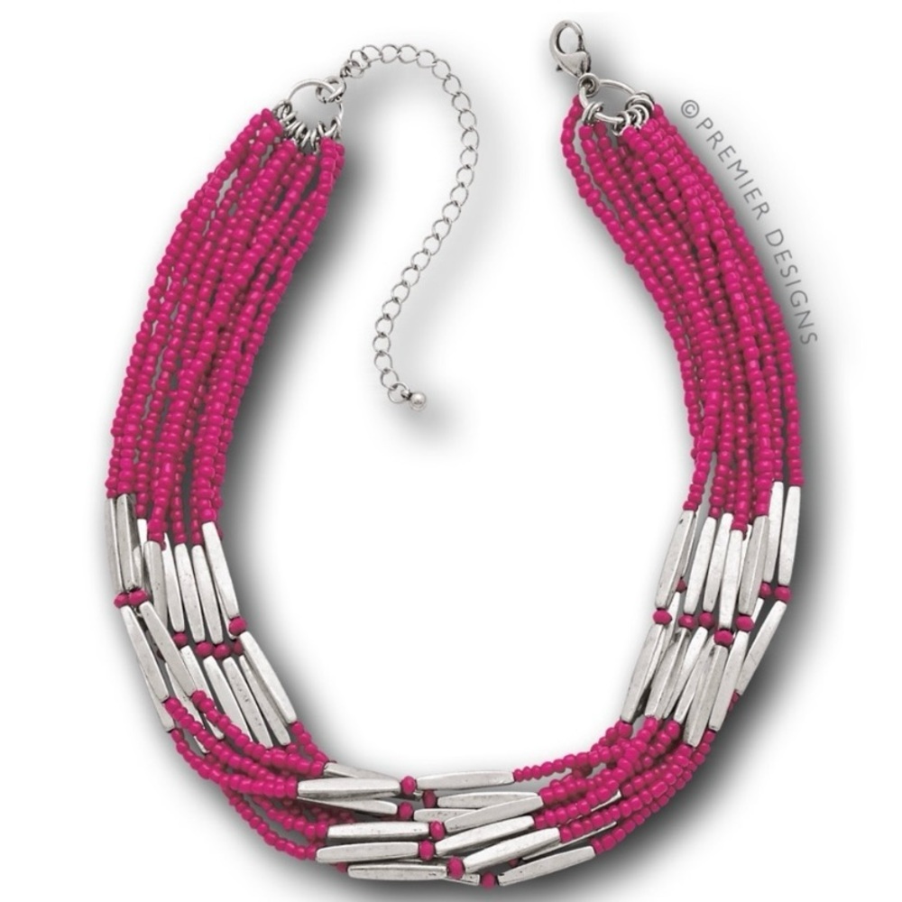 🪷Premier Designs Berry Bright Necklace and Encourage Bracelet Bundle